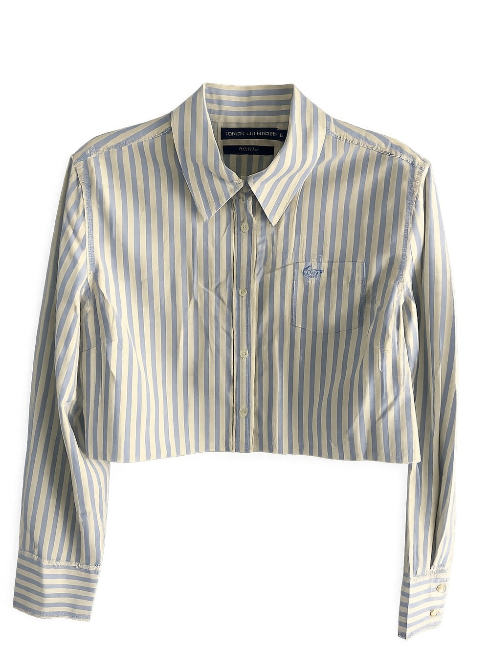 Tommy Hilfiger Pastel Striped Cropped Long-Sleeve Shirt - Size Large