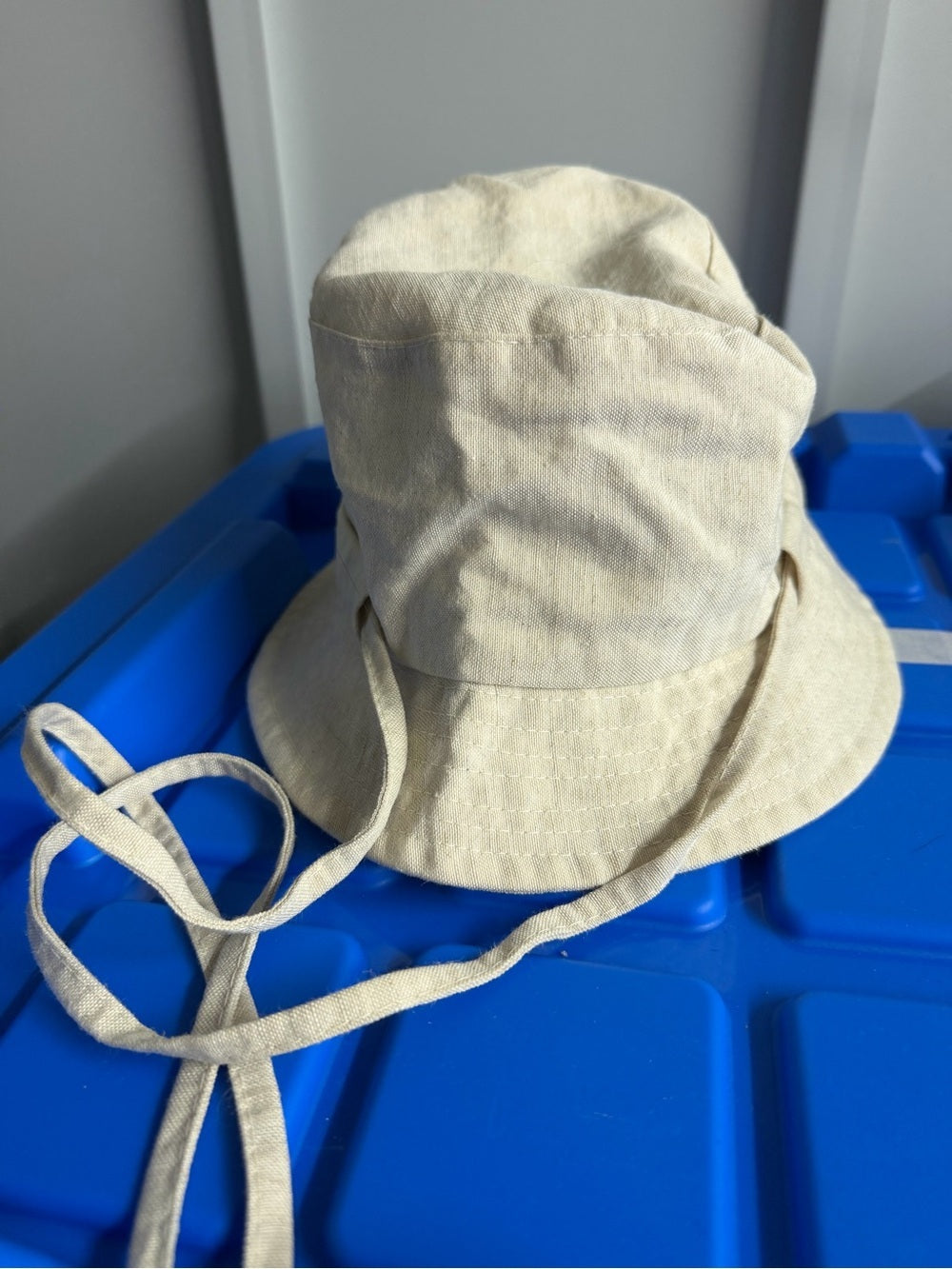 NWOT JACQUEMUS Neutral Beige Bucket Hat with Logo Plaque