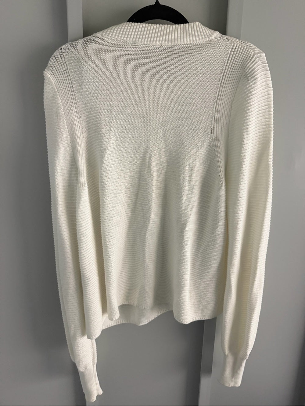 Sisley White 100% Cotton Ribbed Oversized Button Cardigan M