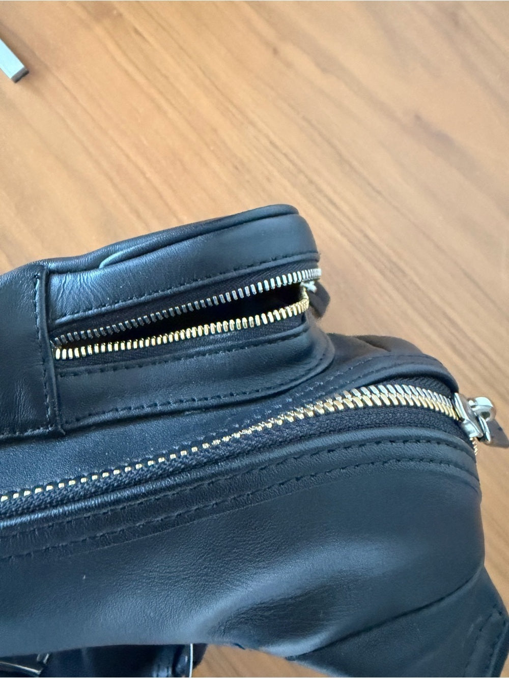 WANT Les Essentiels Testa Black Leather Waist Pack Crossbody Sling Bag