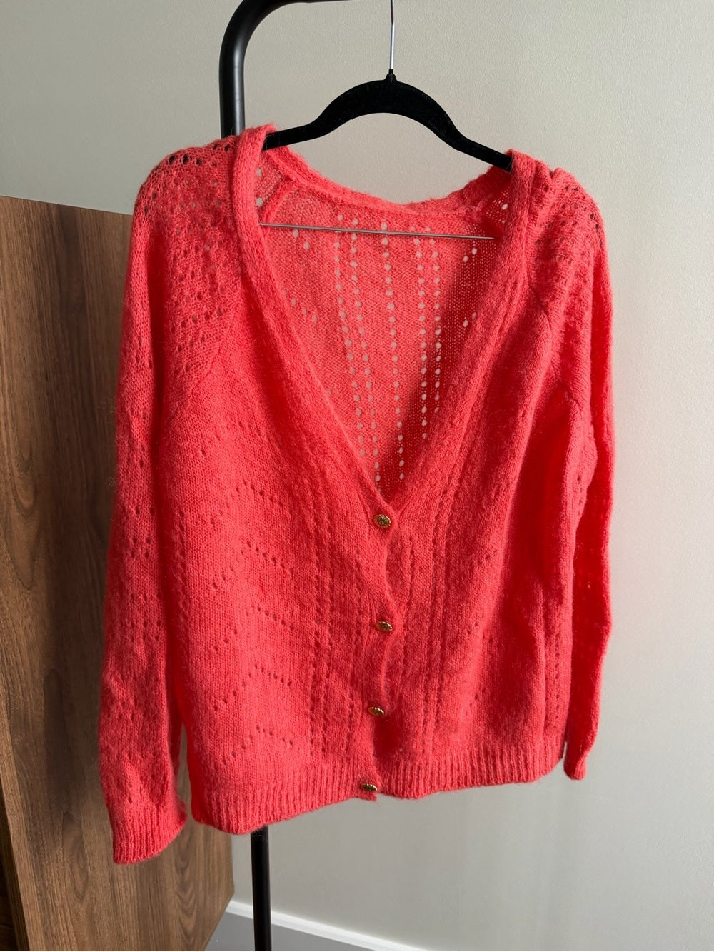 Opulence Paris Orange Mohair Blend Cardigan Oversized S M