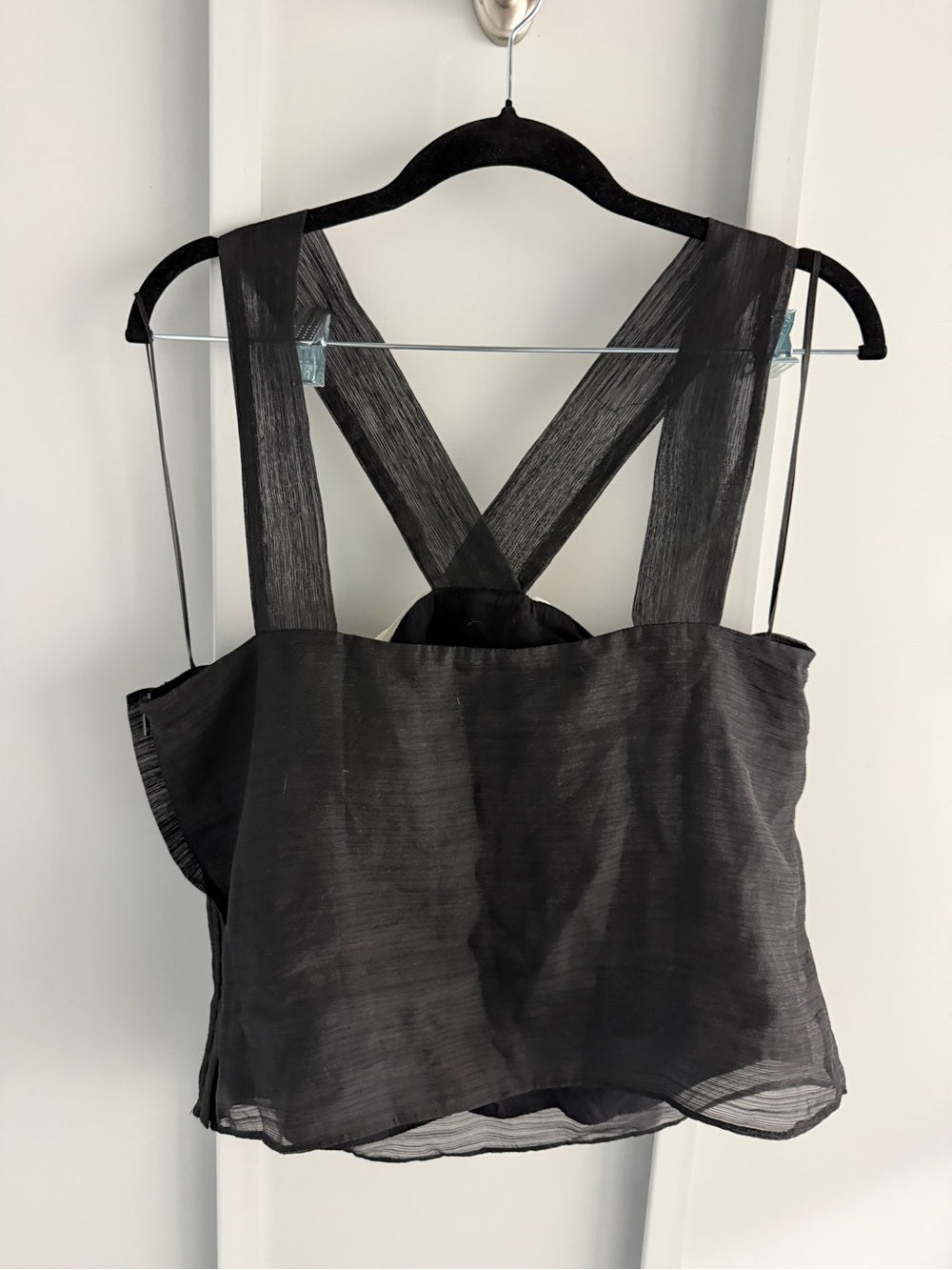 Sunday in Brooklyn Black Contrast Cream Bow Back Top L