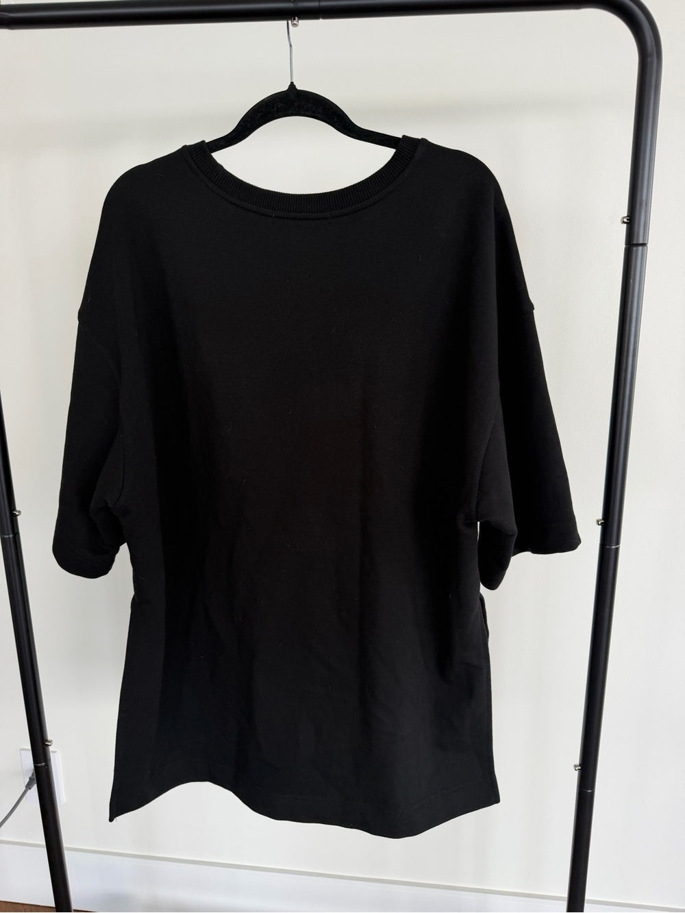 The Frankie Shop Black Oversized Drop Shoulder Tunic T-Shirt XS/S