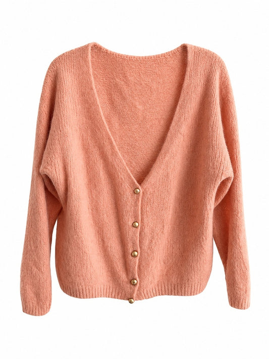 Opulence Paris Pink Mohair Blend Reversible open back  Cardigan size S/M