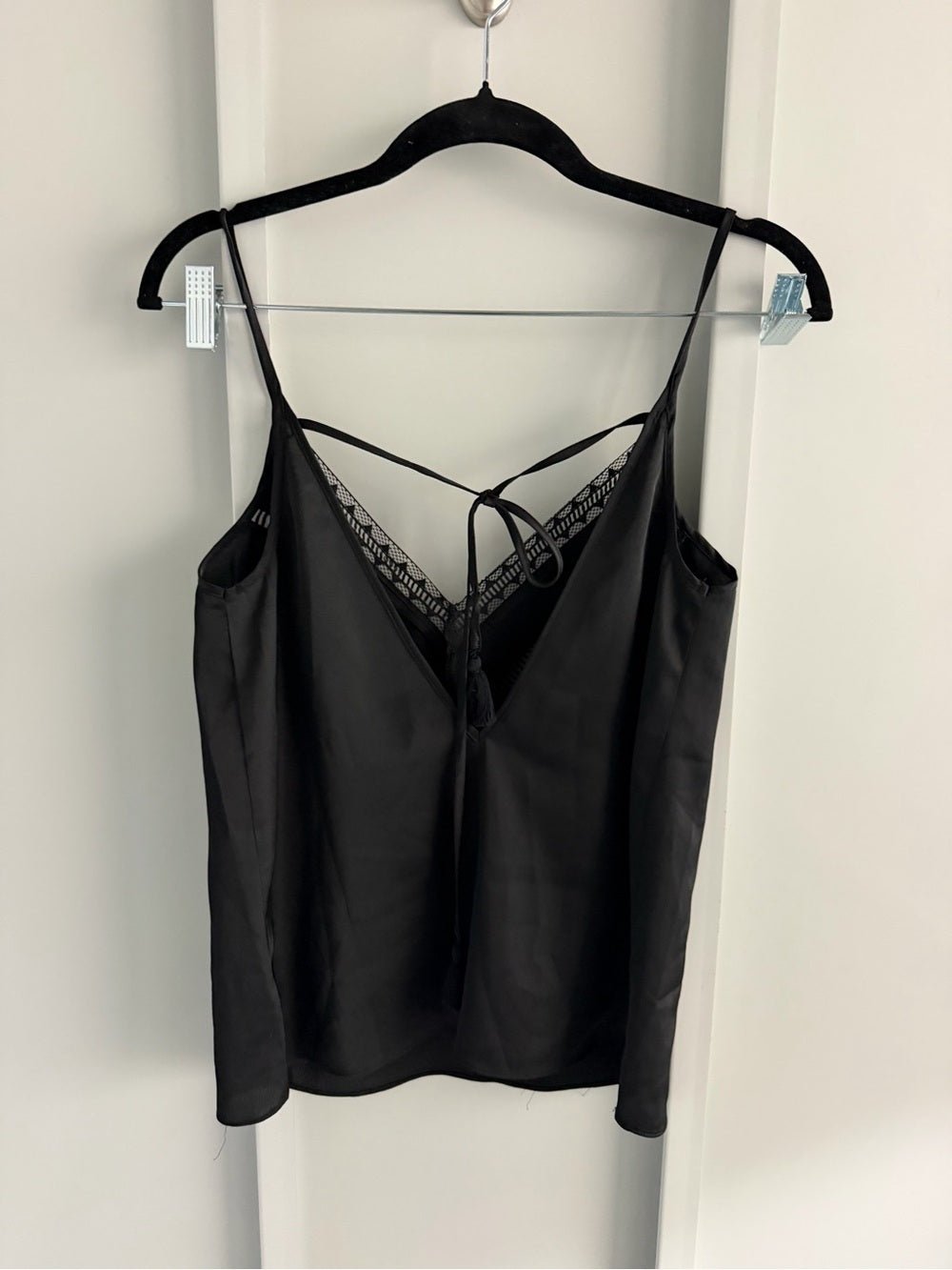 Etam Black Lingerie-Style Camisole with Lace Detail - Size Small Like new - Studio Edition