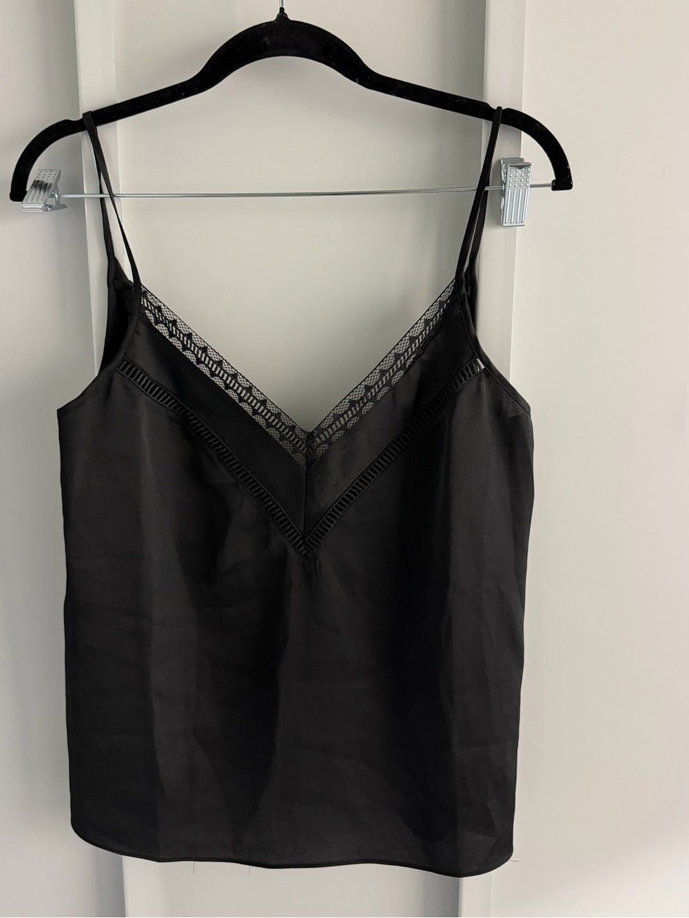 Etam Black Lingerie-Style Camisole with Lace Detail - Size Small Like new - Studio Edition