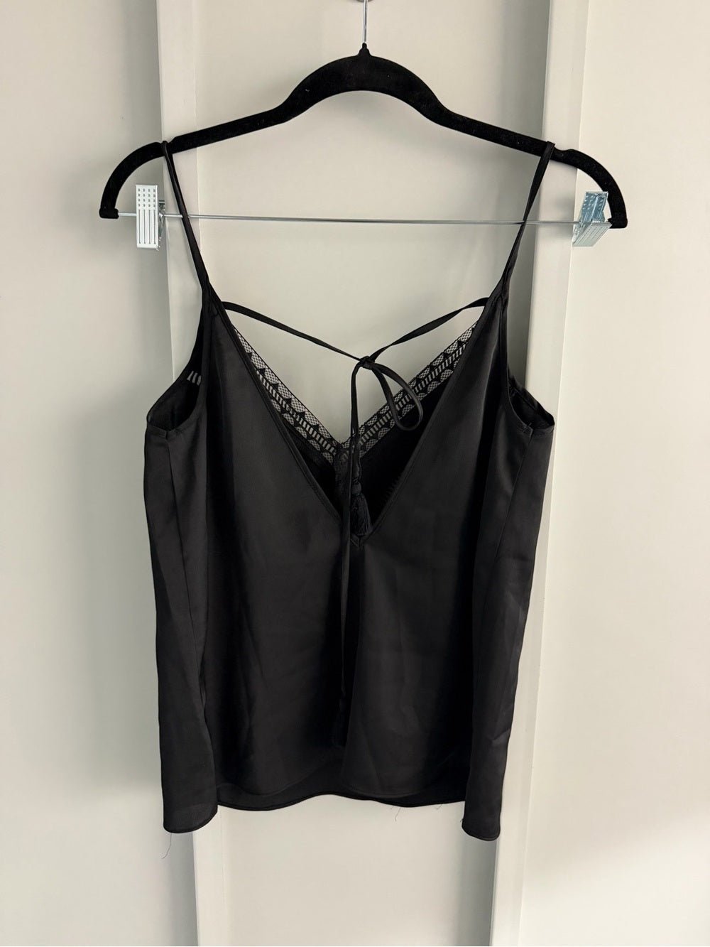 Etam Black Lingerie-Style Camisole with Lace Detail - Size Small Like new - Studio Edition