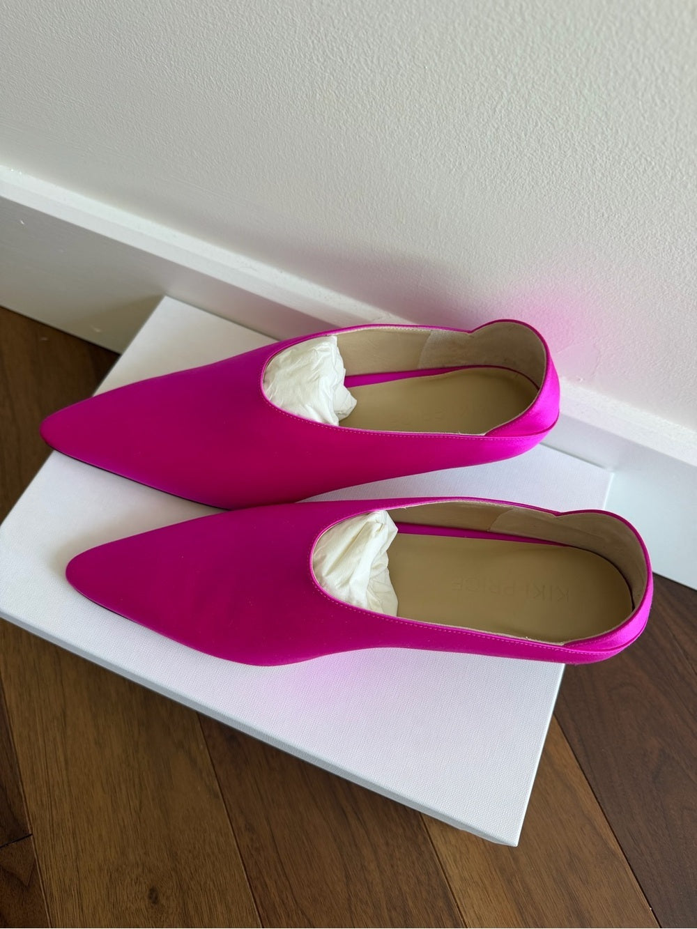 Kiki Price Fuchsia Satin Pointed-Toe Kitten Heels - Size 9 New