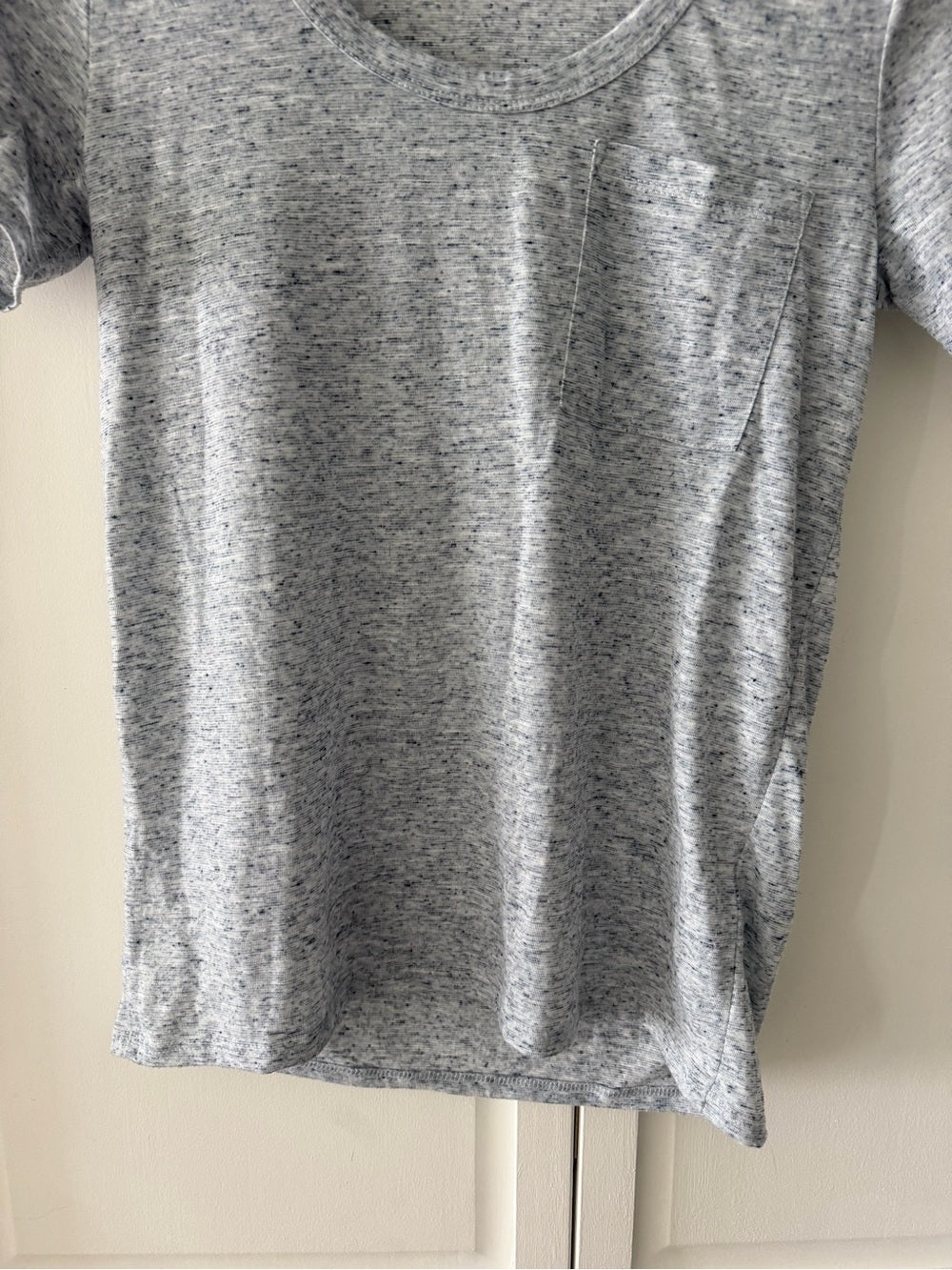 Club Monaco Grey Marled Wool-Blend Pocket T-Shirt Size XS