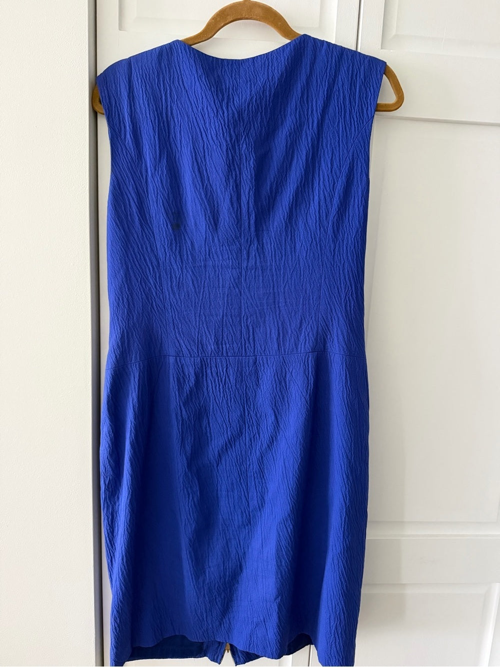 Escada Electric Blue Zip-Front Sheath Dress - Size 8/10 (EU 40)