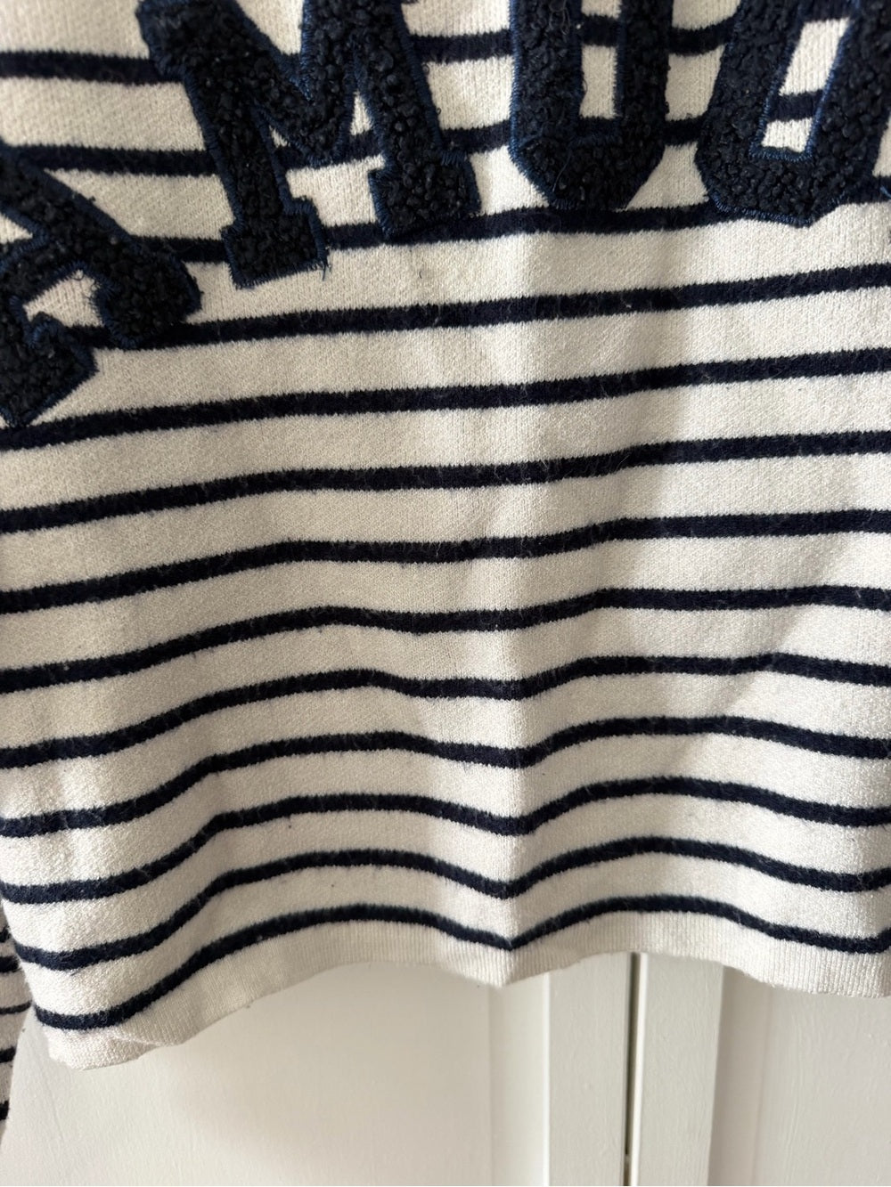 Lili & Lala French Store Striped "Amour" Cropped Sweater
