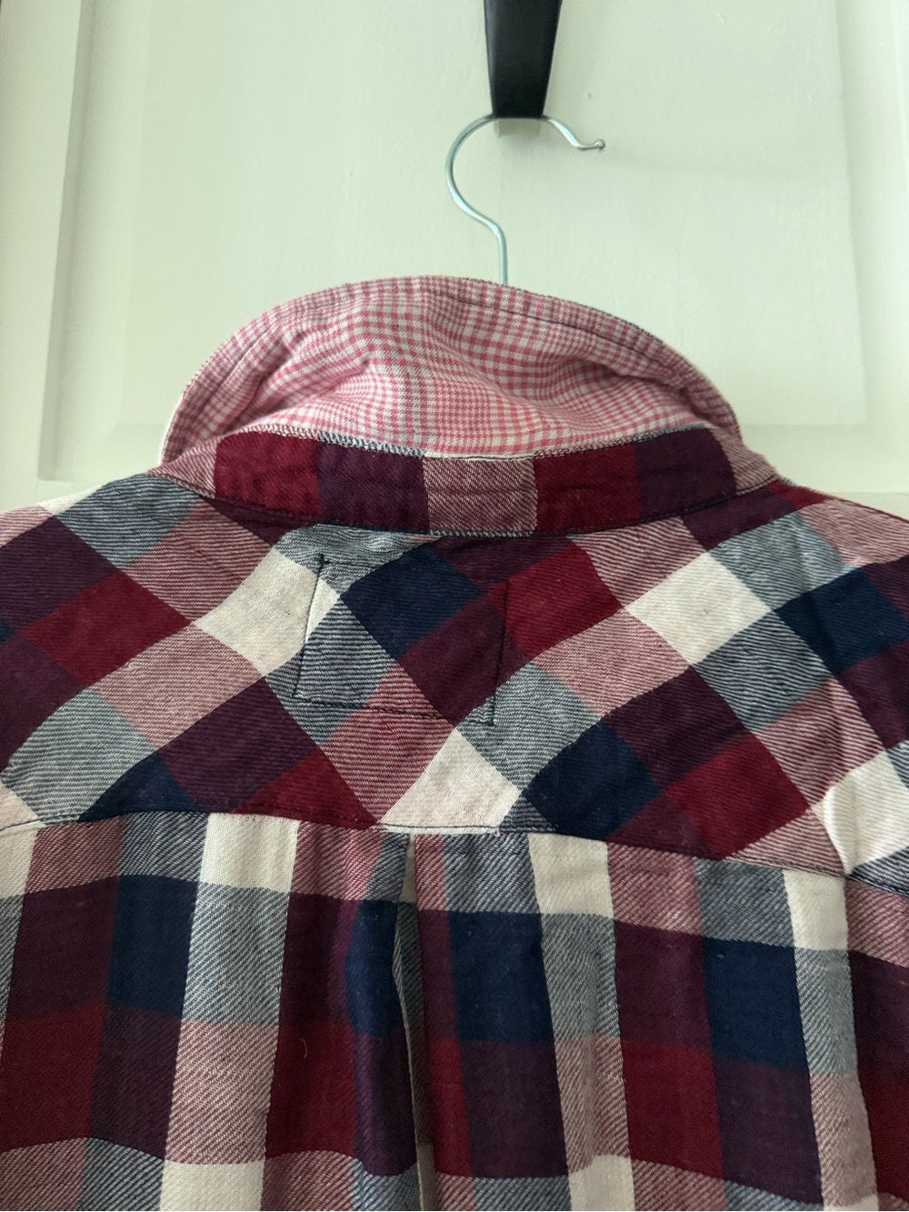 Rails Burgundy Navy Plaid Double Layer Flannel Shirt S