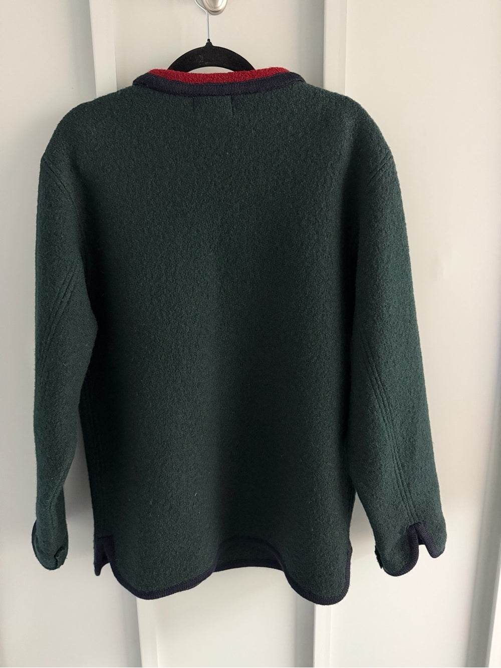 Vintage Simons Boiled Wool Jacket - Forest Green & Red