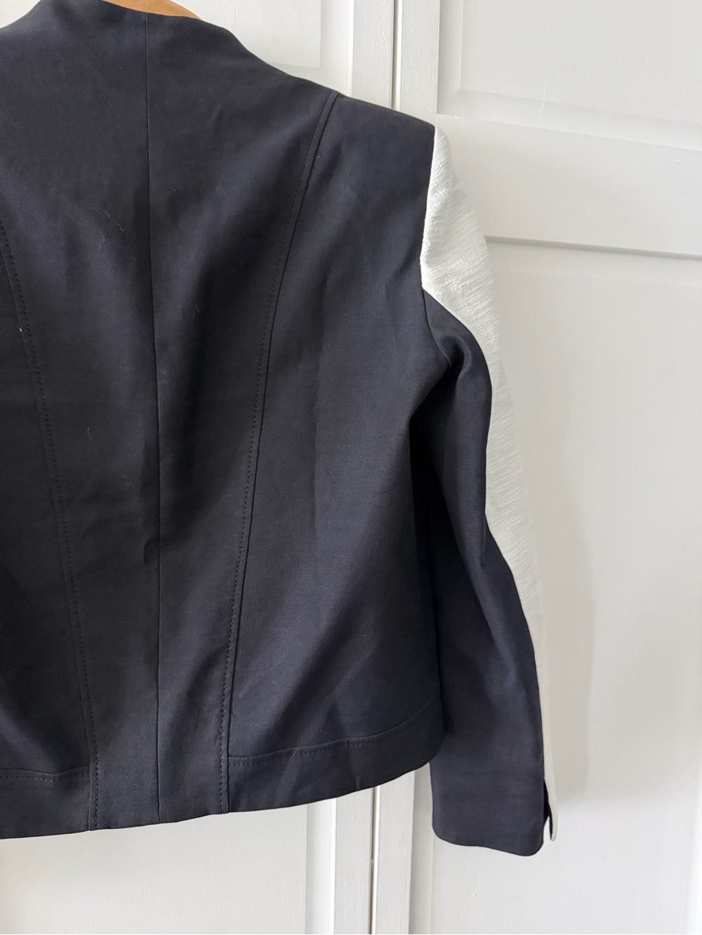 Helmut Lang Black Cotton Linen Colorblock Blazer 2 - Studio Edition