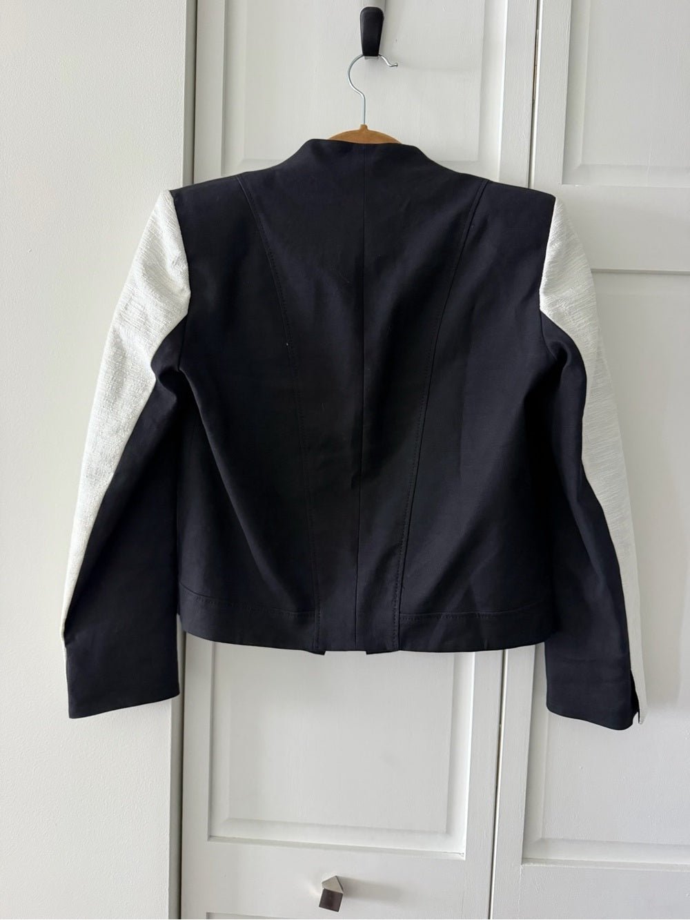 Helmut Lang Black Cotton Linen Colorblock Blazer 2 - Studio Edition