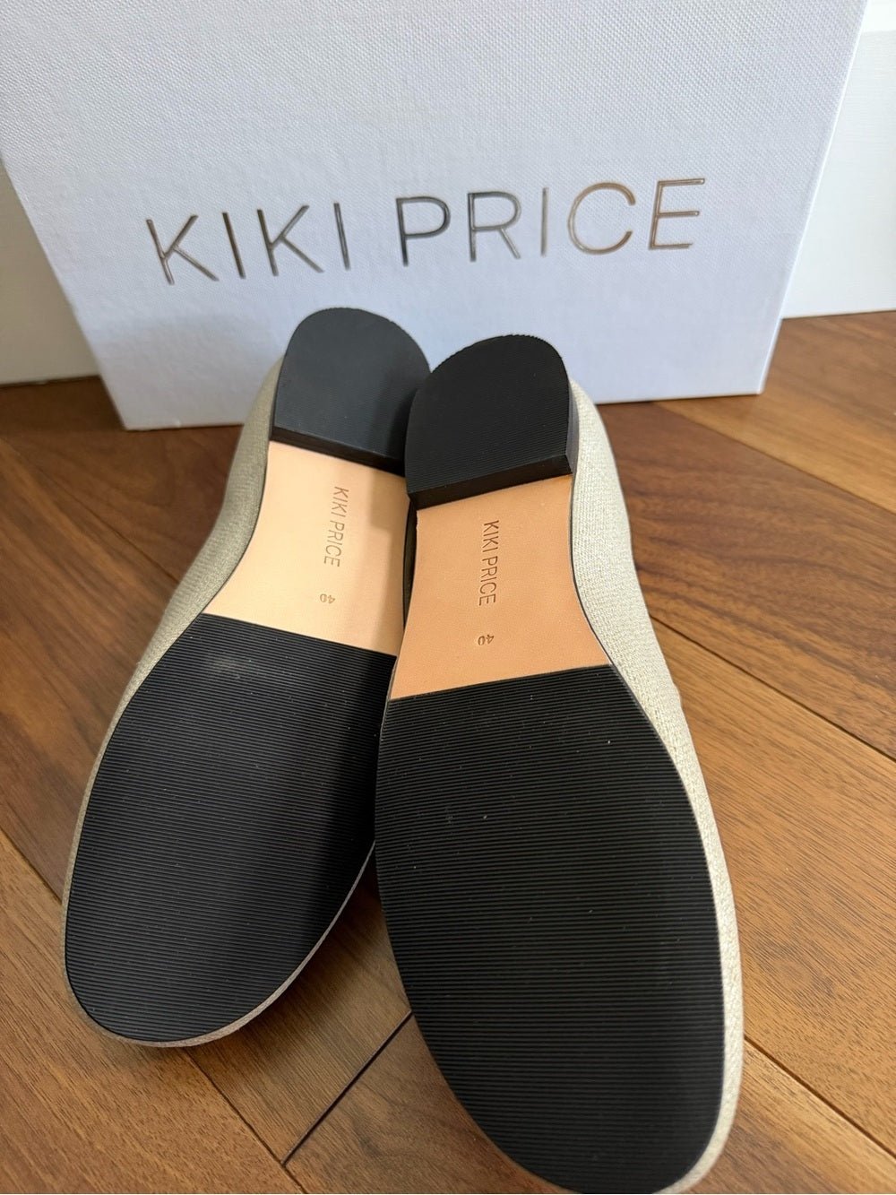 Kiki Price Embroidered Crescent Moon Loafers - Size 40 beige with red - Studio Edition