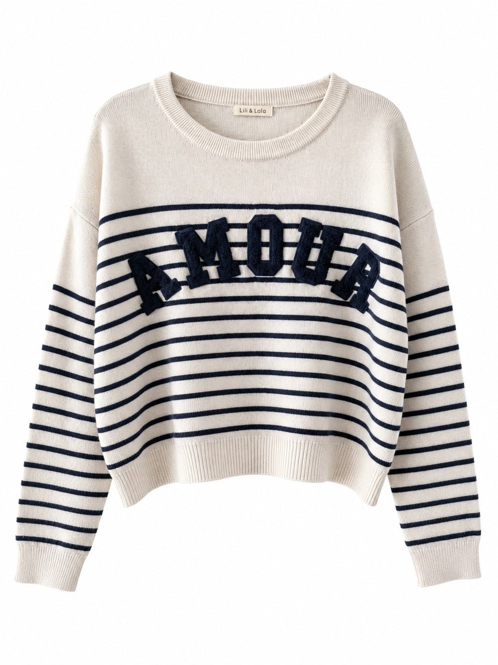 Lili & Lala French Store Striped "Amour" Cropped Sweater - Studio Edition