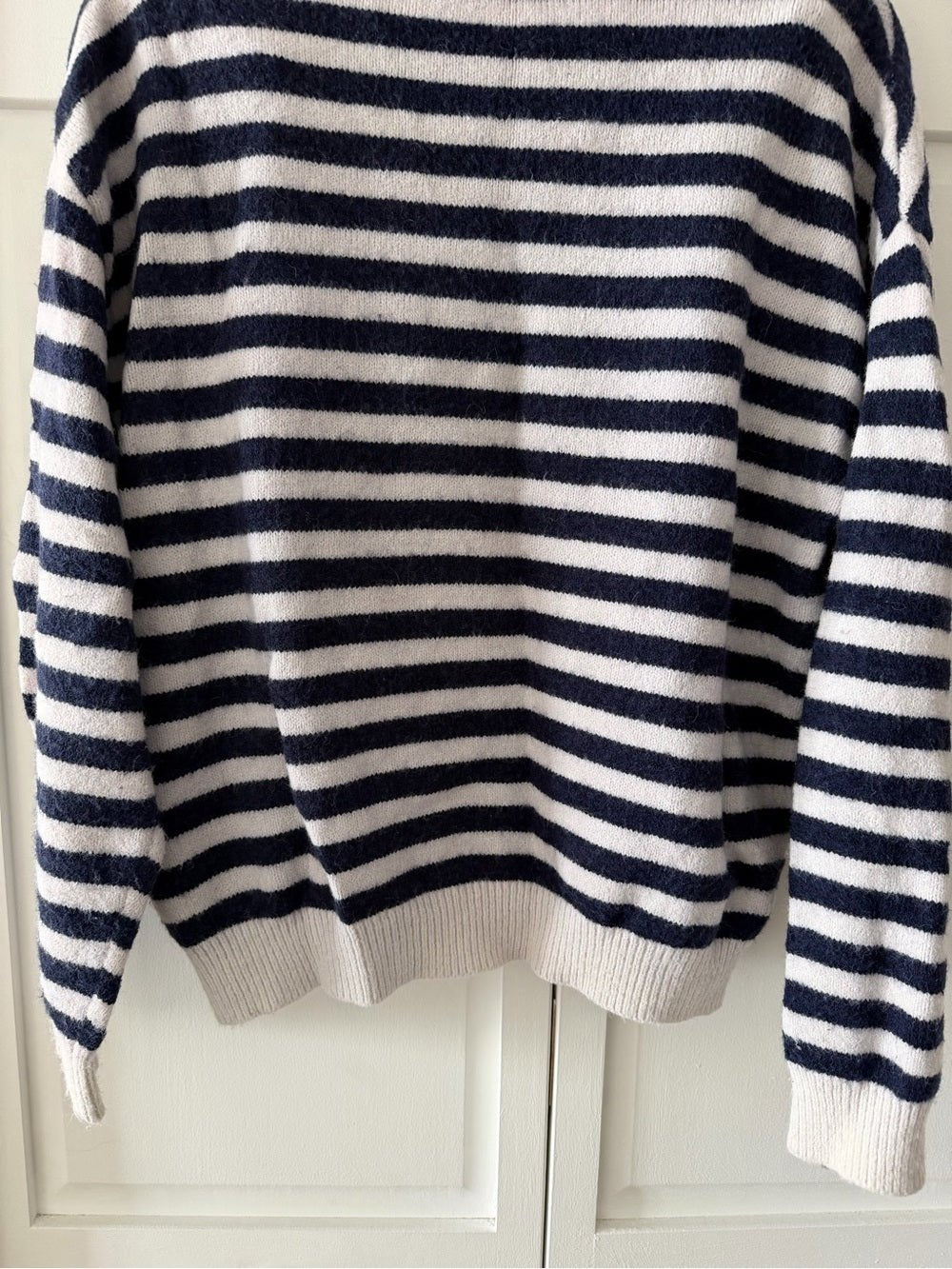 Peace N Love French Store Striped Heart Patch Sweater - Fits Medium - Studio Edition