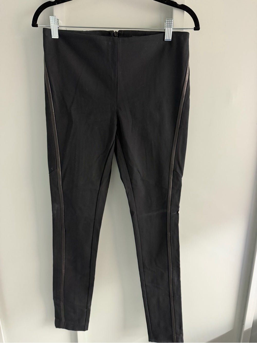 Rag & Bone Black Leather Trim Equestrian Skinny Moto Pants 4 - Studio Edition