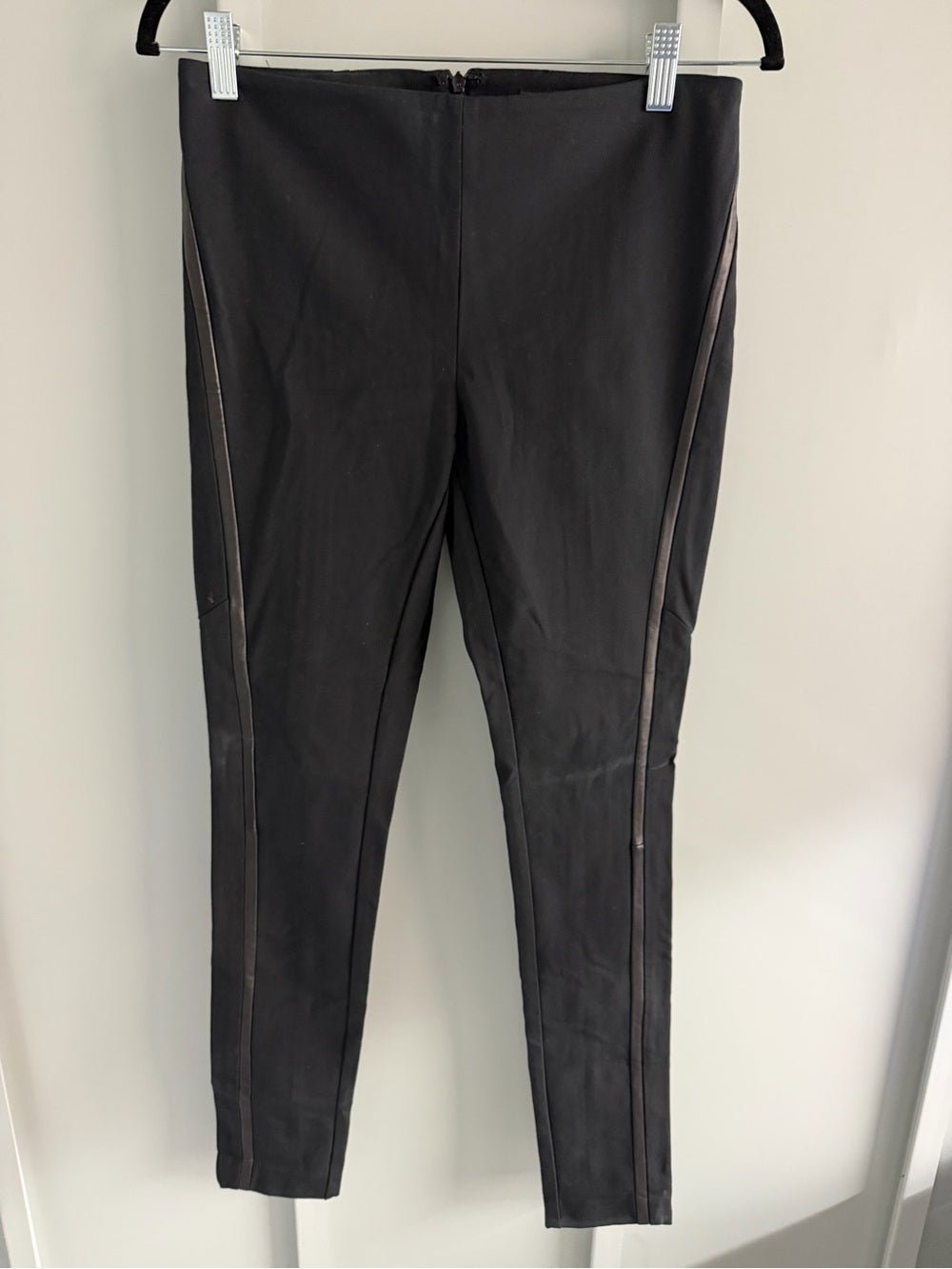 Rag & Bone Black Leather Trim Equestrian Skinny Moto Pants 4 - Studio Edition