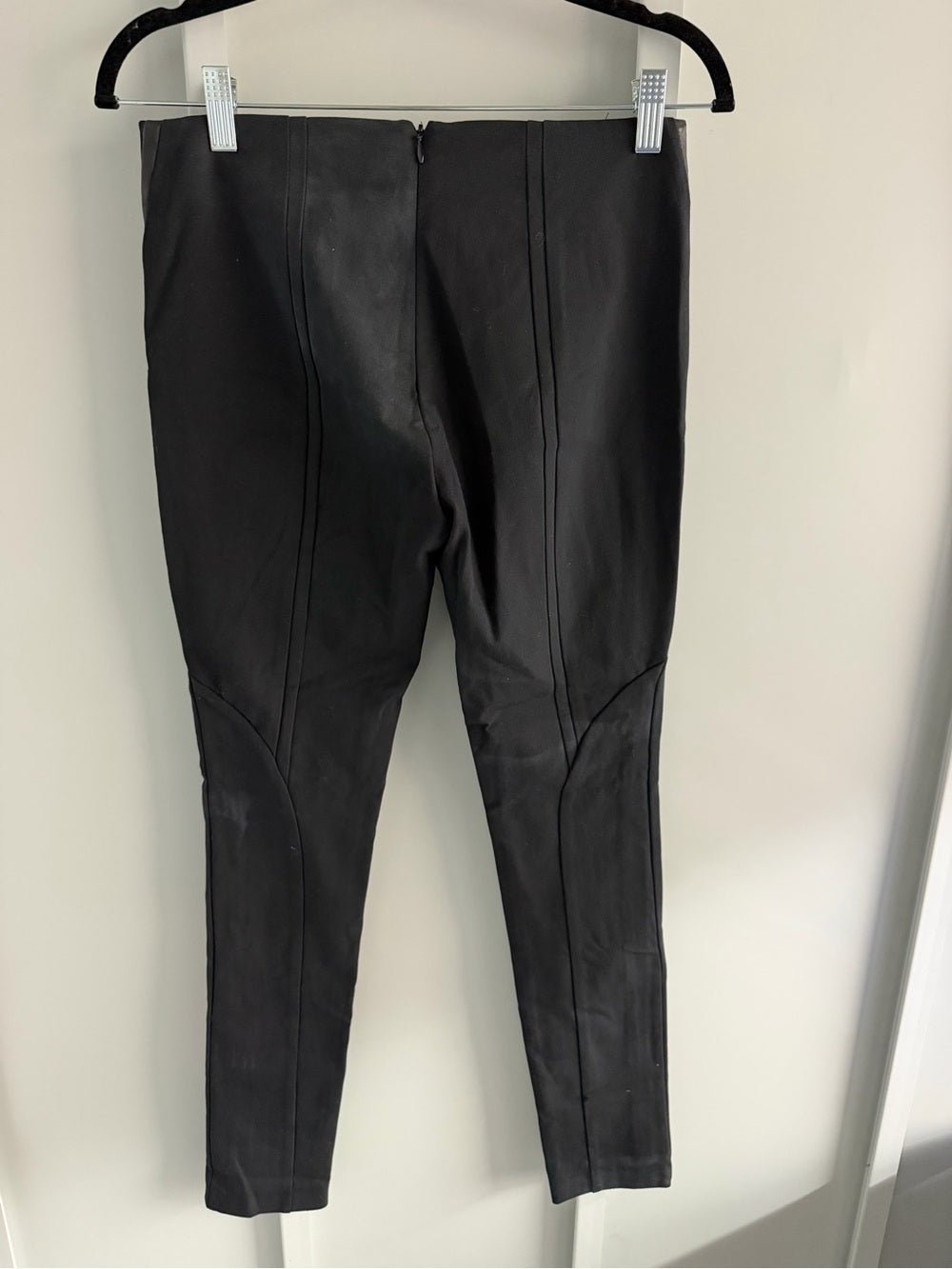 Rag & Bone Black Leather Trim Equestrian Skinny Moto Pants 4 - Studio Edition