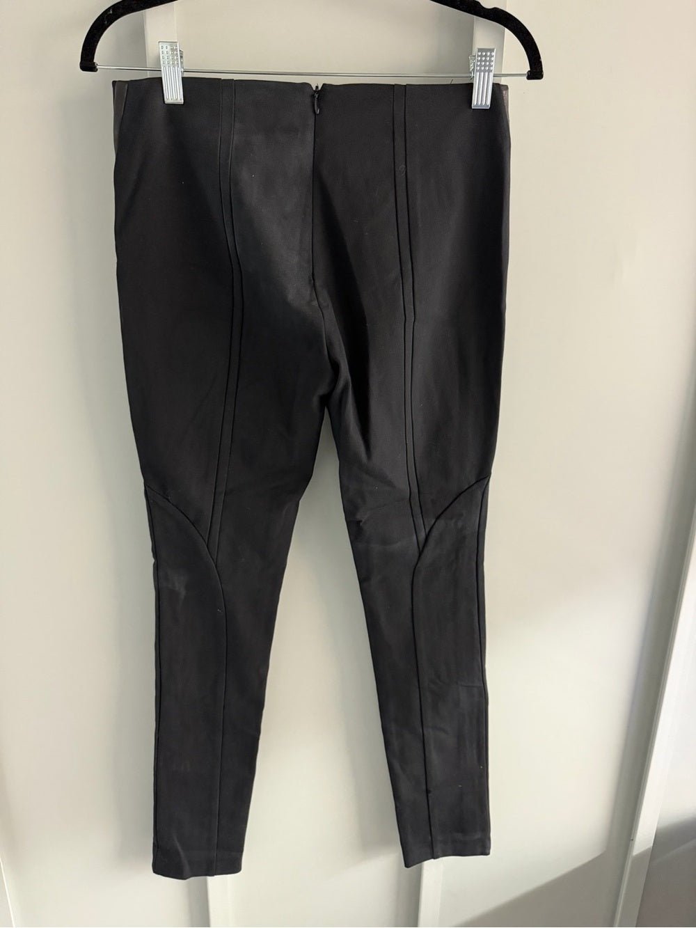 Rag & Bone Black Leather Trim Equestrian Skinny Moto Pants 4 - Studio Edition