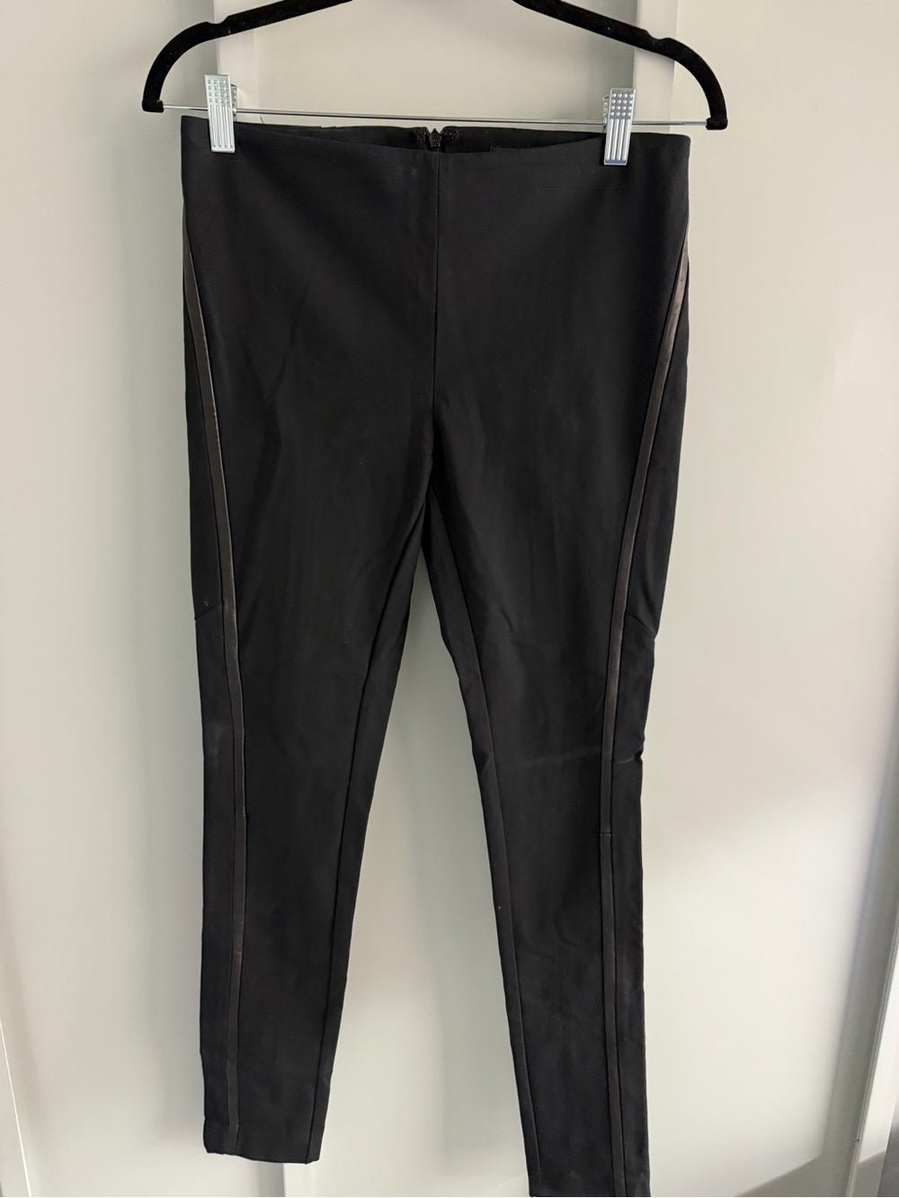 Rag & Bone Black Leather Trim Equestrian Skinny Moto Pants 4 - Studio Edition