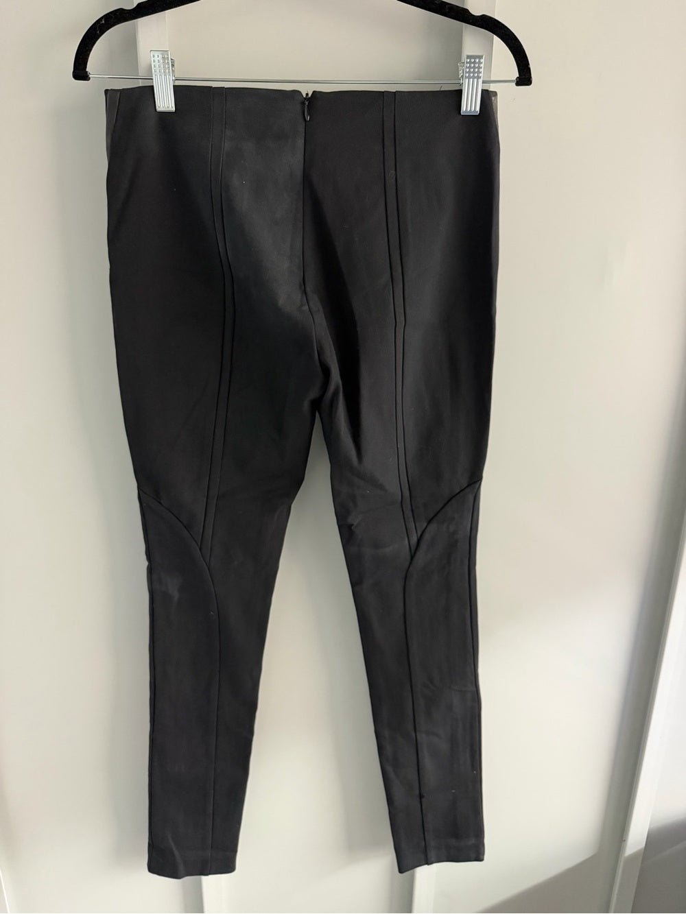 Rag & Bone Black Leather Trim Equestrian Skinny Moto Pants 4 - Studio Edition