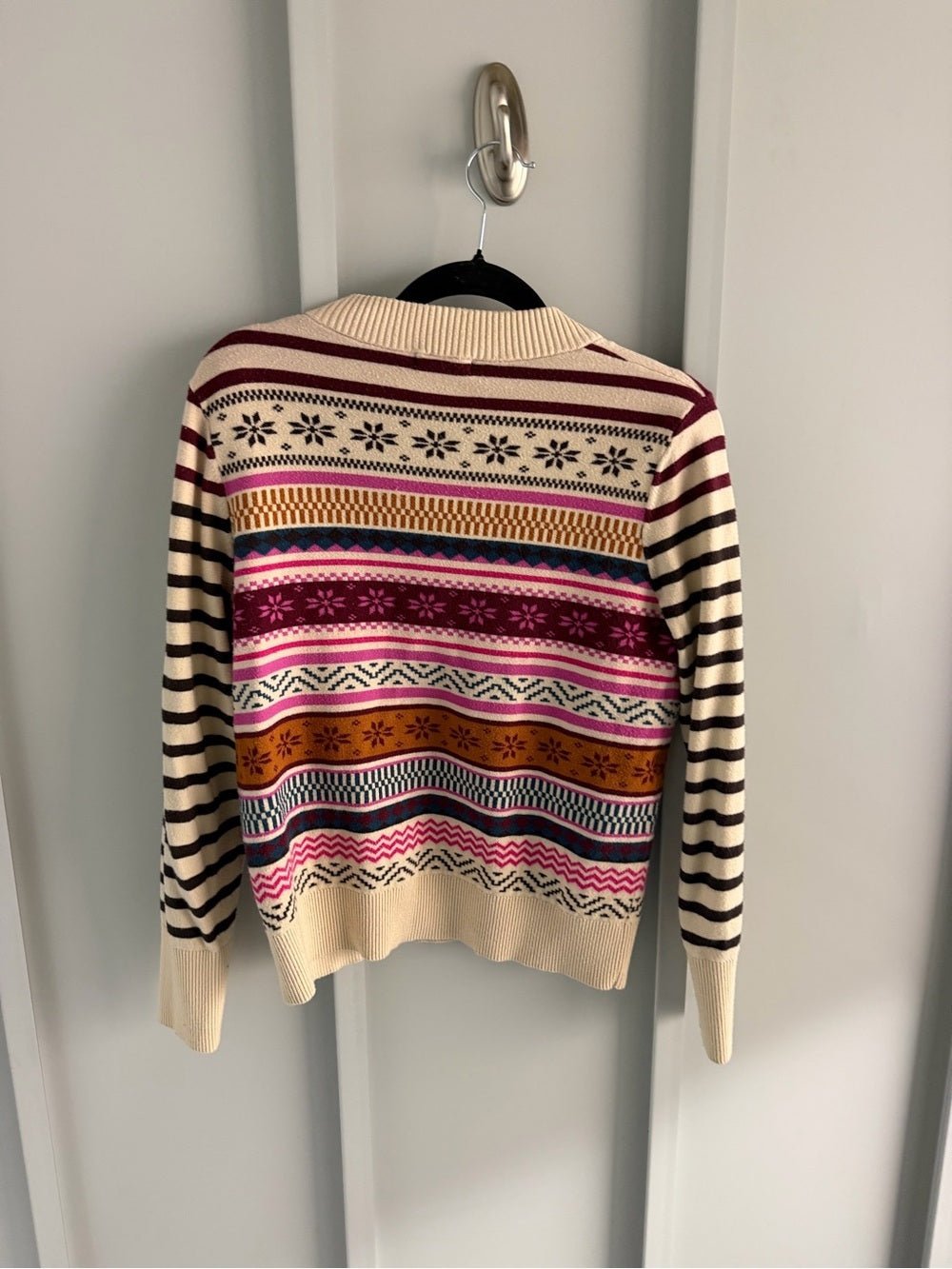 Reitmans Fair Isle Pattern Zip-Neck Sweater - Size Medium - Studio Edition