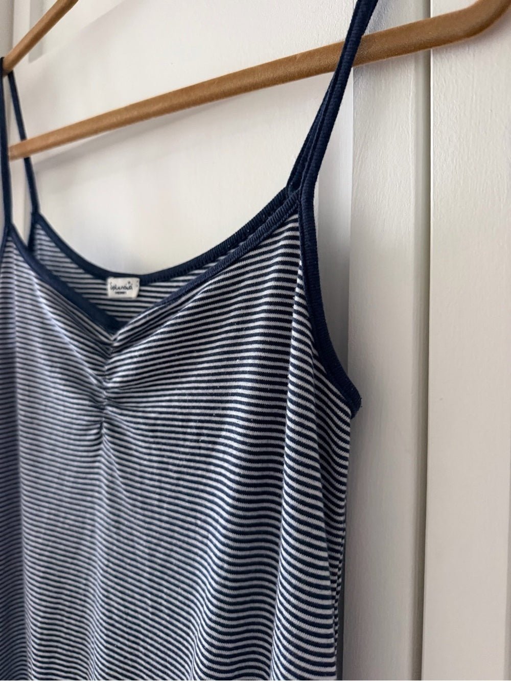 Splendid Navy White Striped Cotton Blend Summer Beach Drop Waist Mini Dress M - Studio Edition