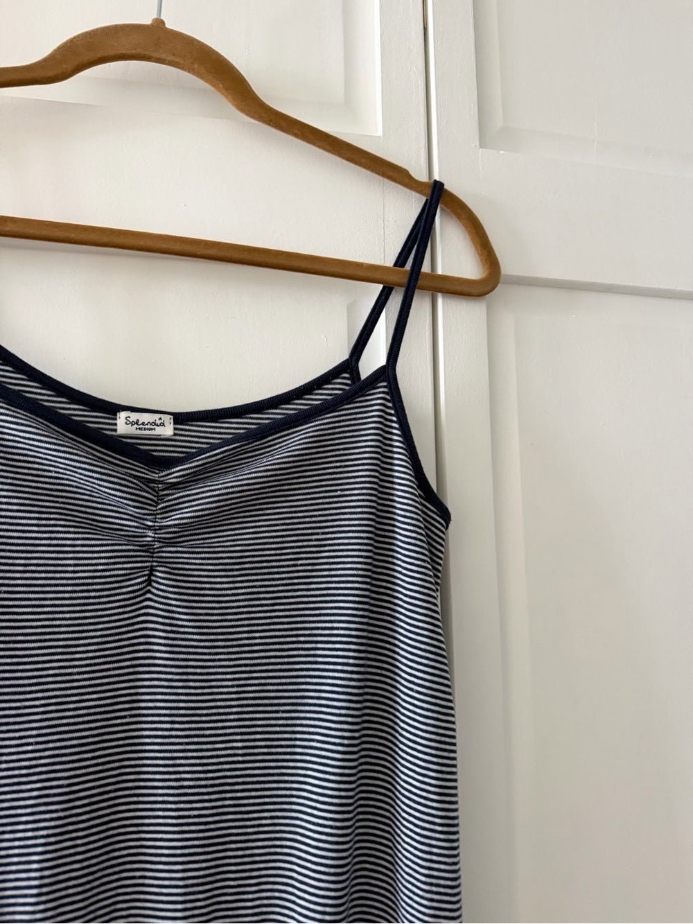 Splendid Navy White Striped Cotton Blend Summer Beach Drop Waist Mini Dress M - Studio Edition
