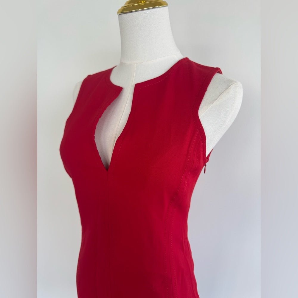 Vintage 90s Armani Jeans Red Shift Dress Size 4 Made in Italy - Studio Edition