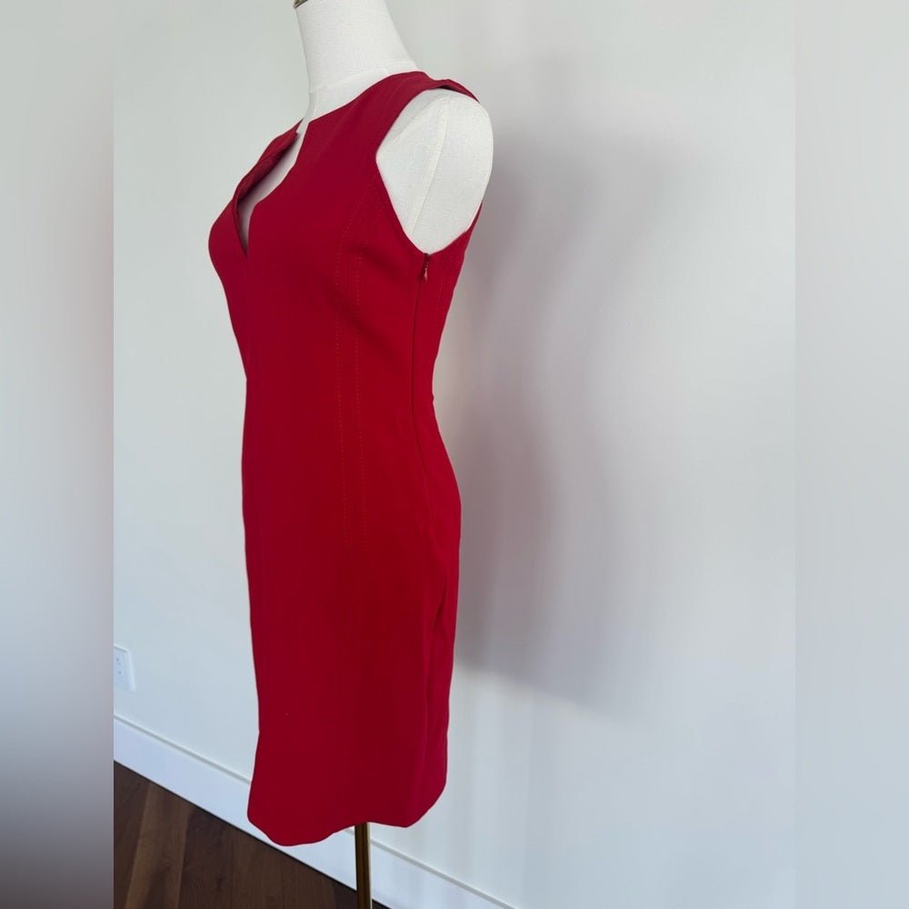 Vintage 90s Armani Jeans Red Shift Dress Size 4 Made in Italy - Studio Edition