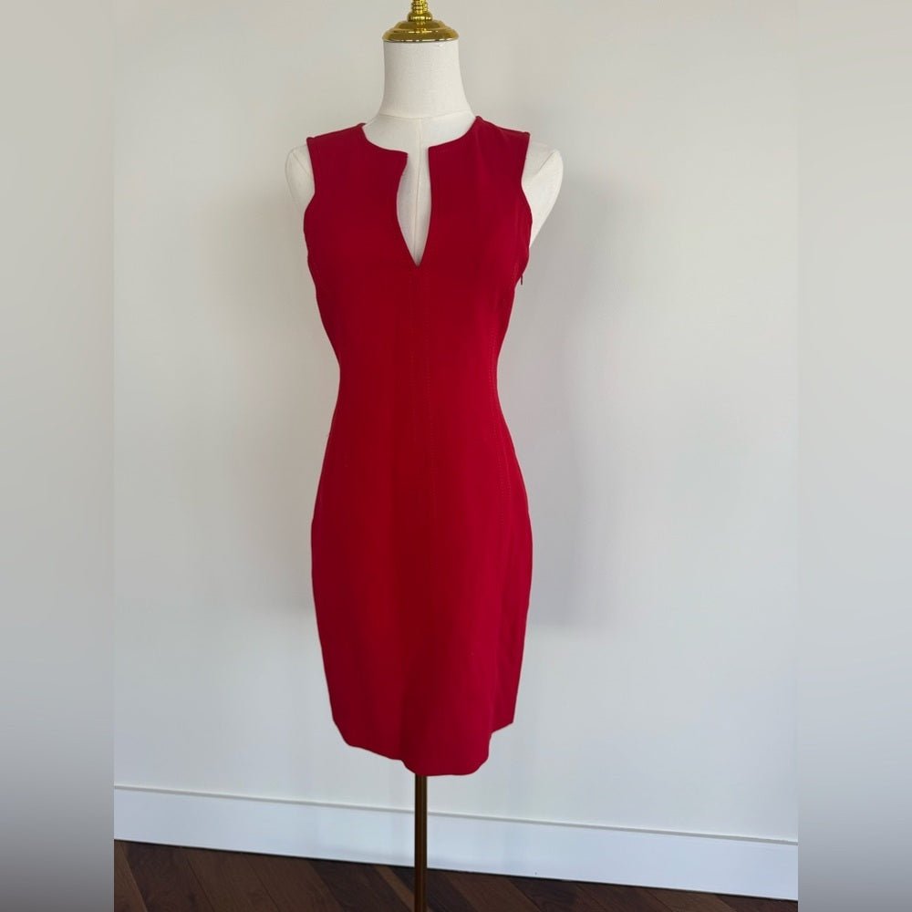 Vintage 90s Armani Jeans Red Shift Dress Size 4 Made in Italy - Studio Edition