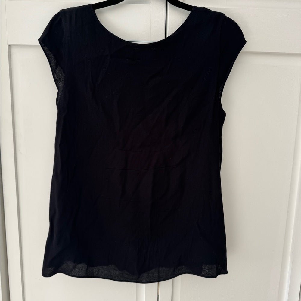Wilfred Free Black Cap Sleeve Blouse Size XS Double Layered Top (Aritzia) - Studio Edition