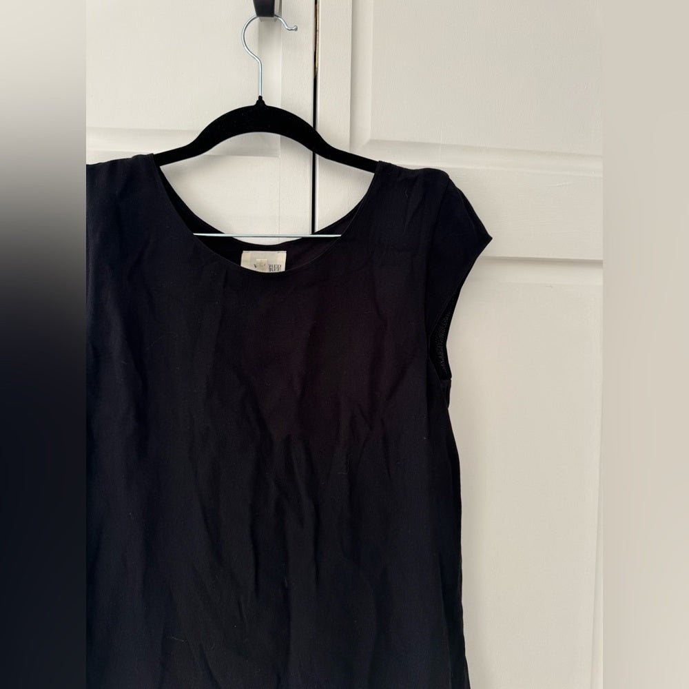 Wilfred Free Black Cap Sleeve Blouse Size XS Double Layered Top (Aritzia) - Studio Edition