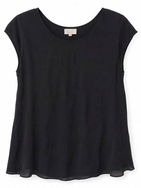 Wilfred Free Black Cap Sleeve Blouse Size XS Double Layered Top (Aritzia) - Studio Edition